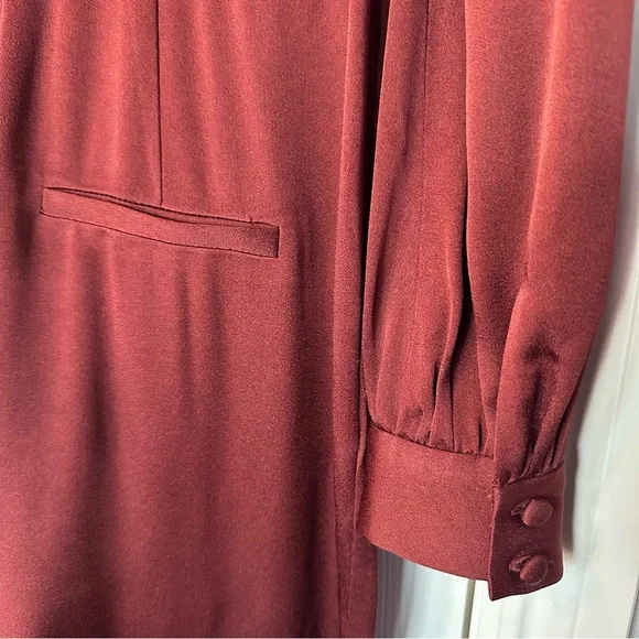 Veronica Beard Kavia Satin Jumpsuit in Clay Size 2 - Picture 14 of 16